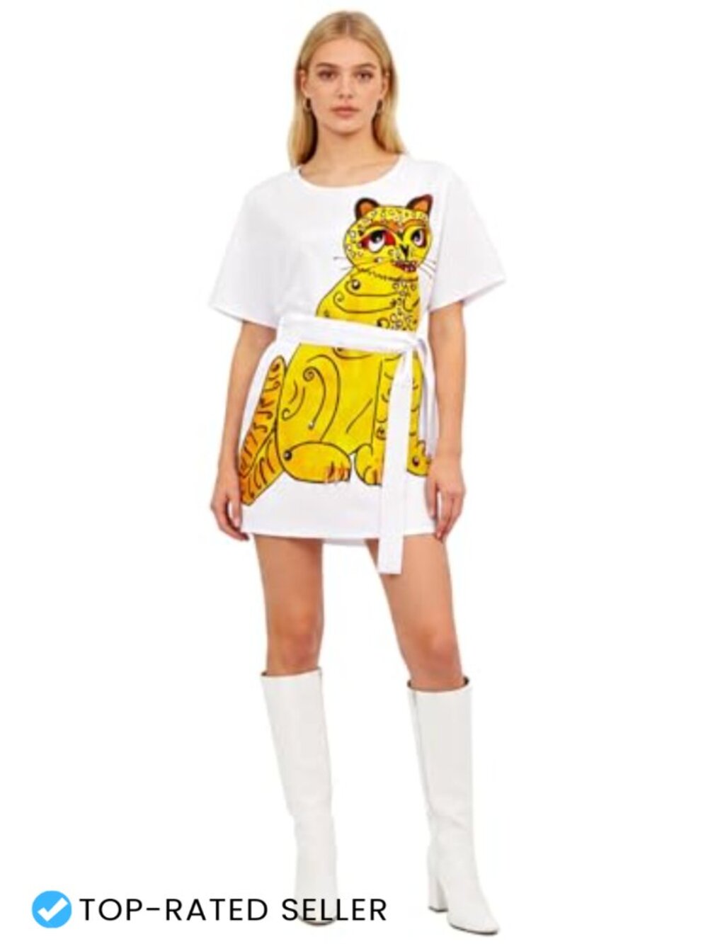 70s 80s Disco Costume Dress with Belt Retro Halloween Party Outfit